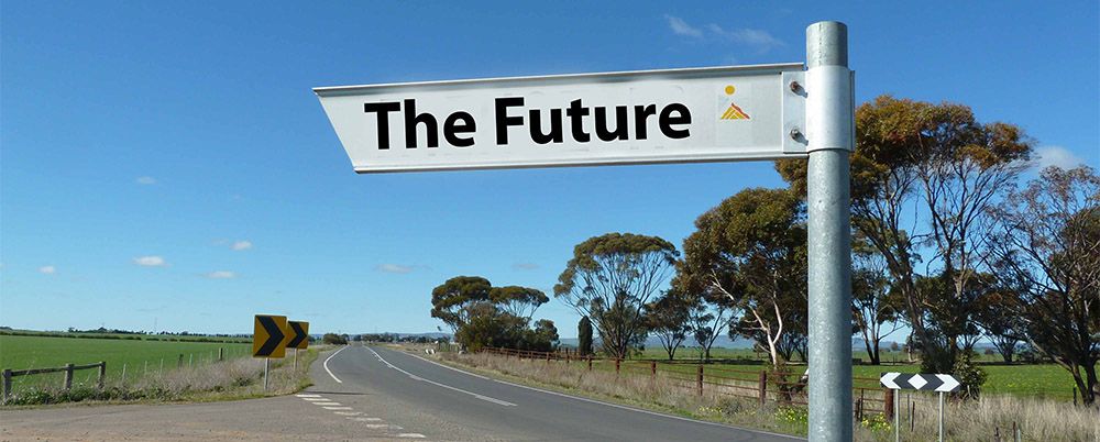 The Future road sign in farmland - farm succession planning tools from P2PAgri